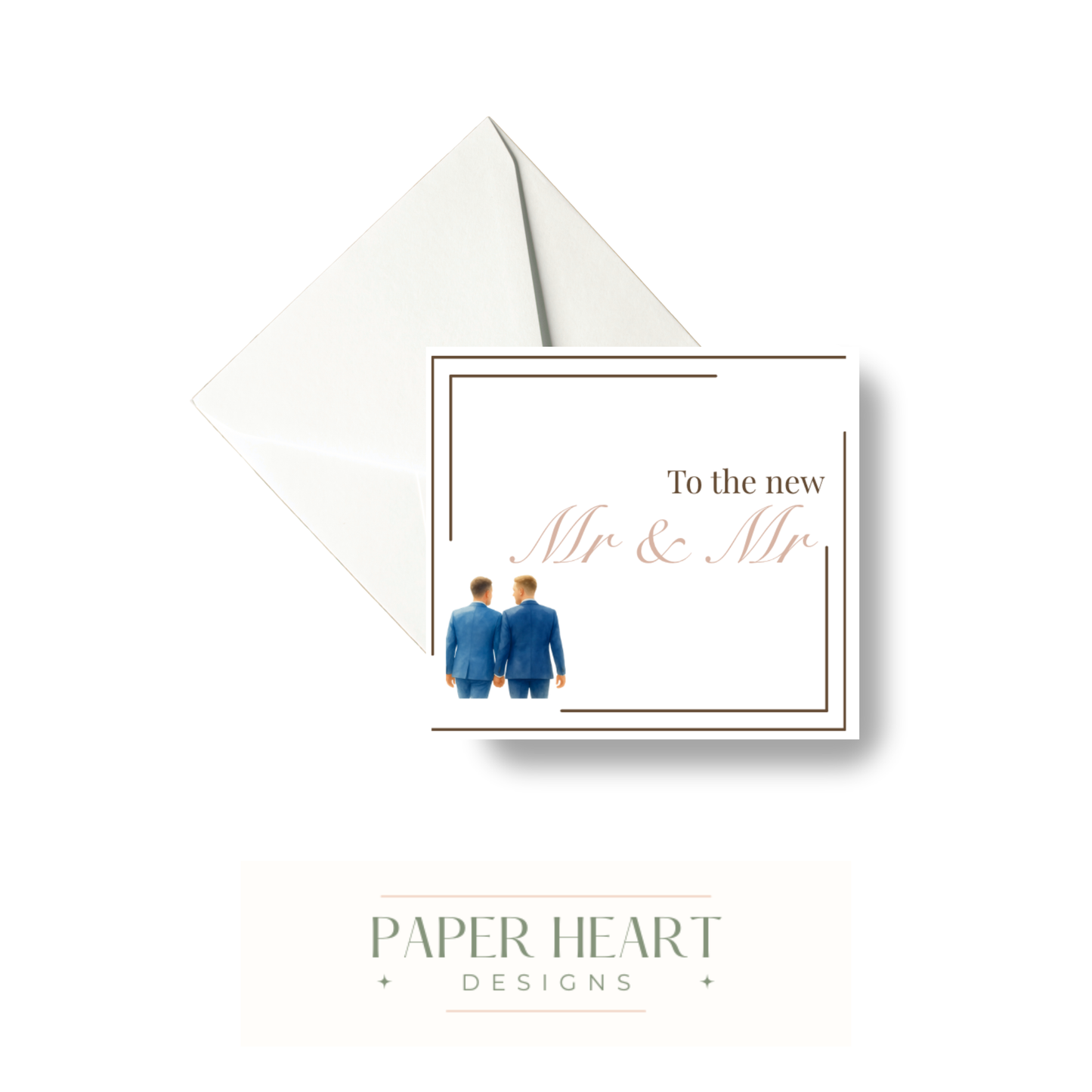 To the New Mr & Mr Modern Wedding Card