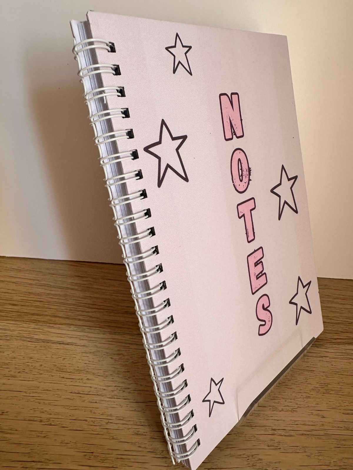 Pink Stars A5 Lined Notebook | Cute Pink Notes Notebook