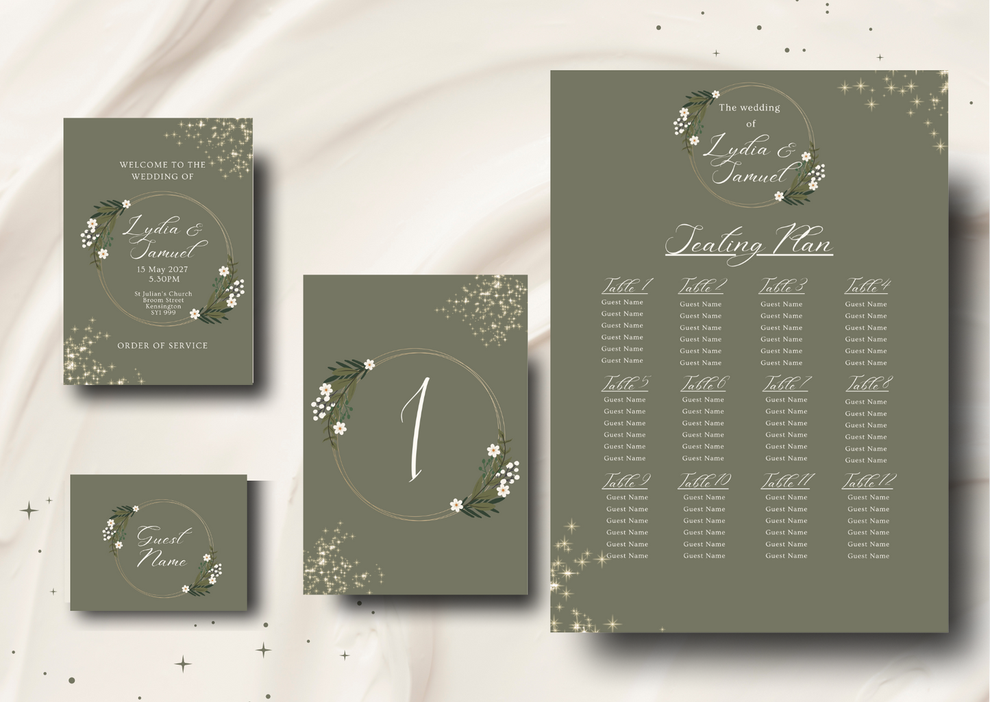 Dark Floral Wedding Stationery Bundle 2