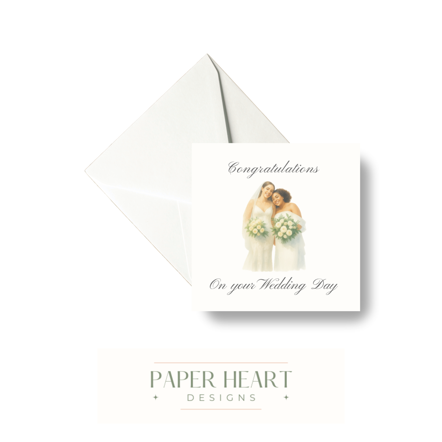 Congratulations Two Brides Wedding Card