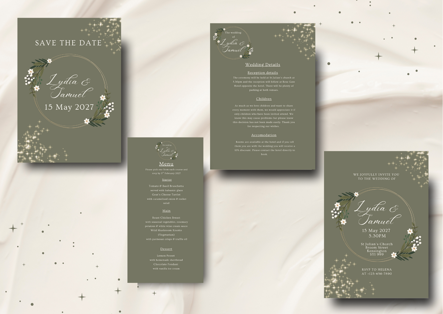 Dark Floral - Wedding Stationary Bundle 1