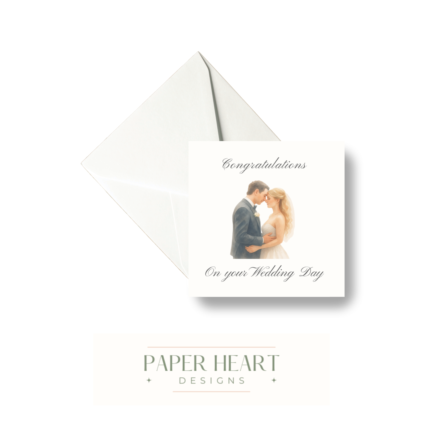 Congratulations Bride and Groom Wedding Card