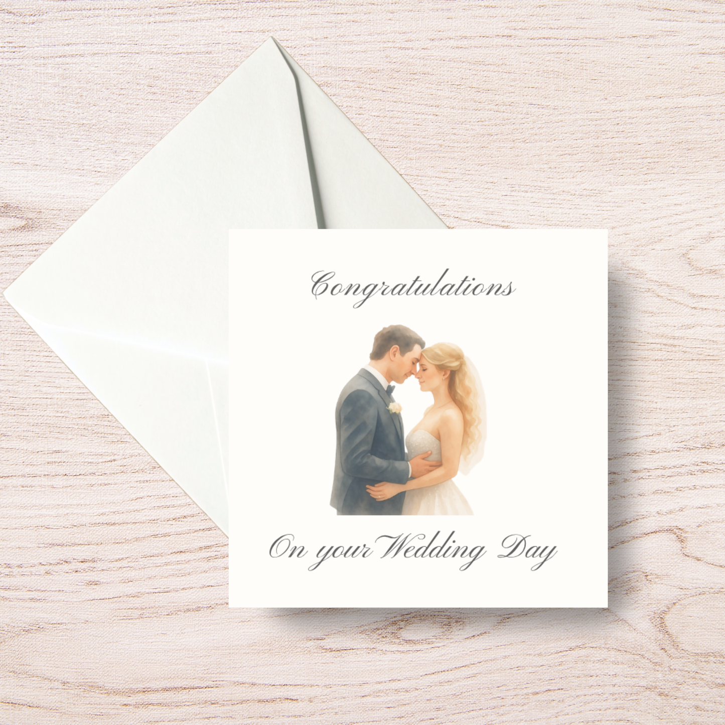 Congratulations Bride and Groom Wedding Card