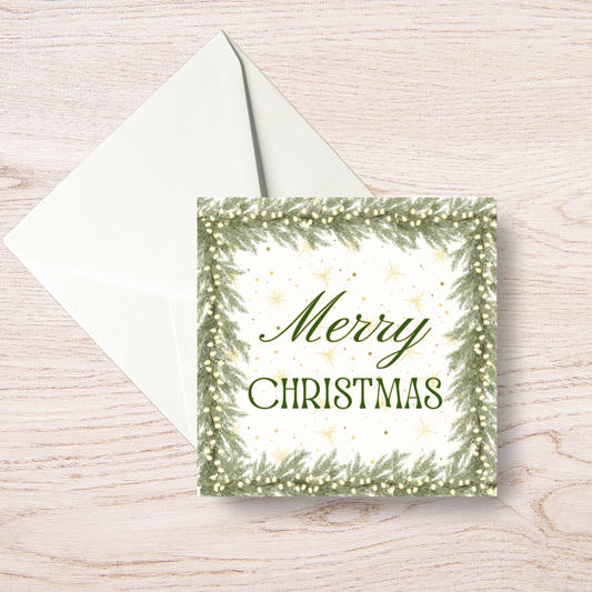 Festive Greenery Merry Christmas Card