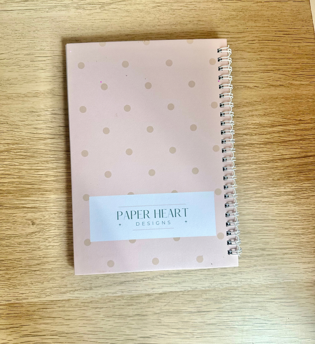 Pink Polka Dot Rabbit | Handmade A5 Lined Notebook