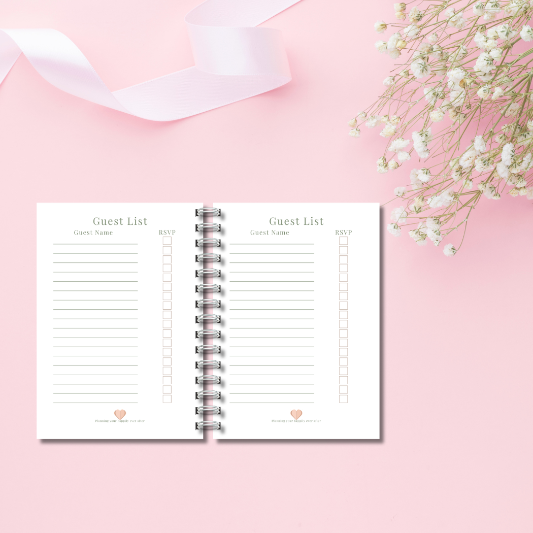 Bride-to-Be Wedding Planner | Pink and White Candy Stripe Wedding Planning Organiser, Budget, Guest List & Seating Plan