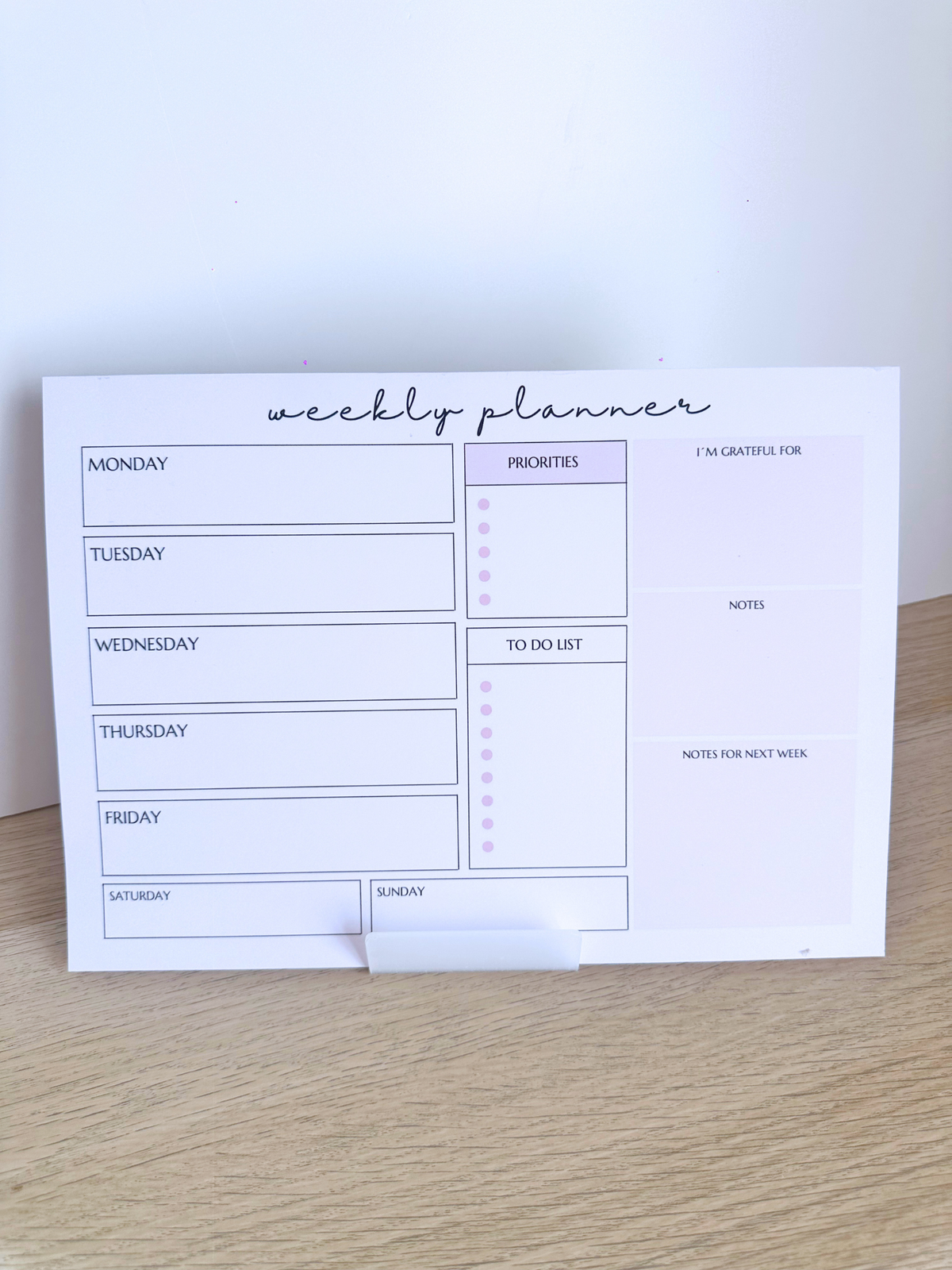 Minimalist Weekly Planner | A4 Tear-Off Planning Pad