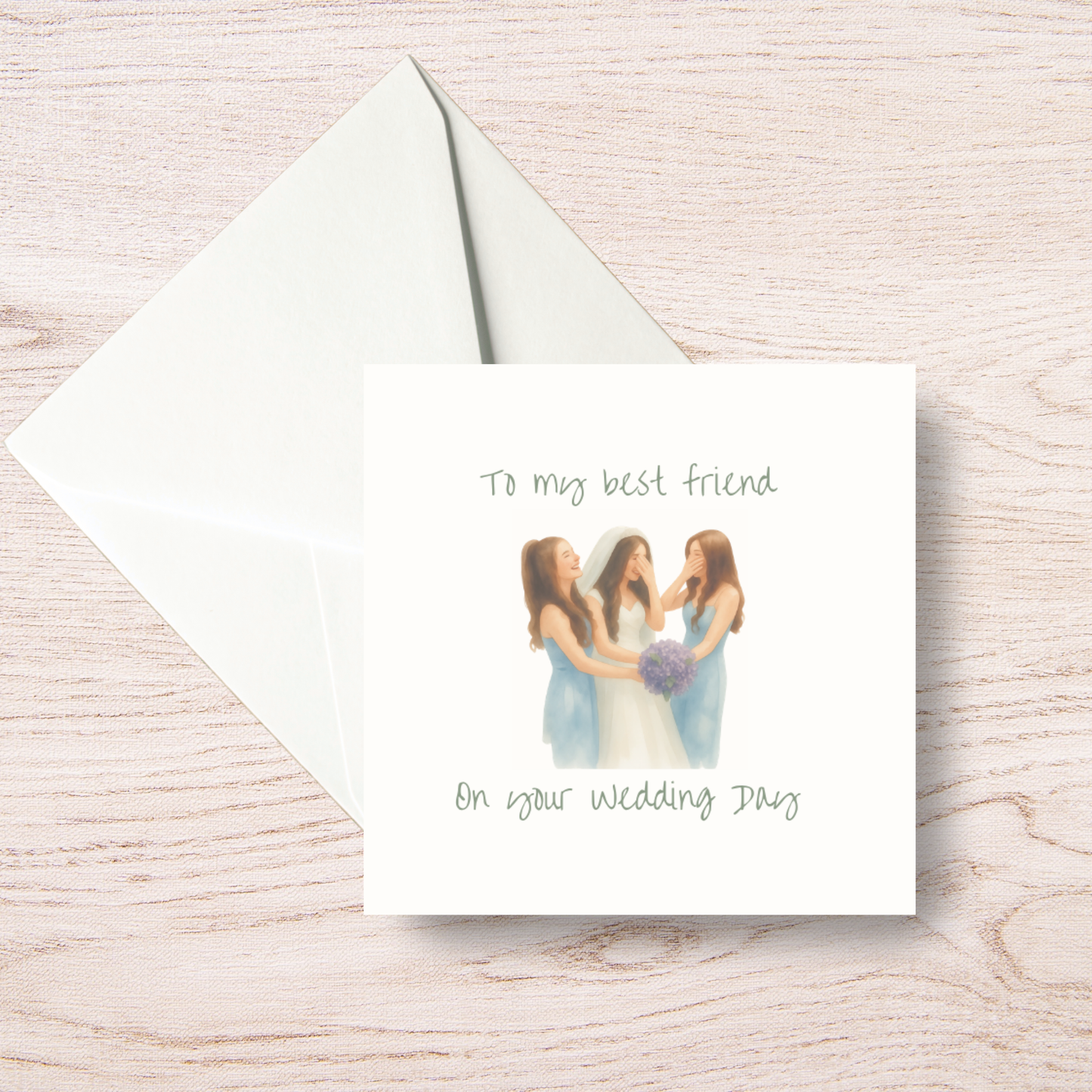 To My Best Friend on Your Wedding Day Bridesmaids Card