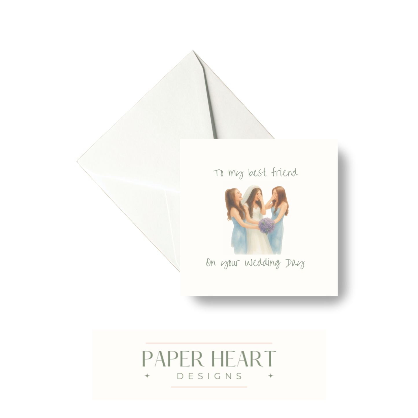 To My Best Friend on Your Wedding Day Bridesmaids Card
