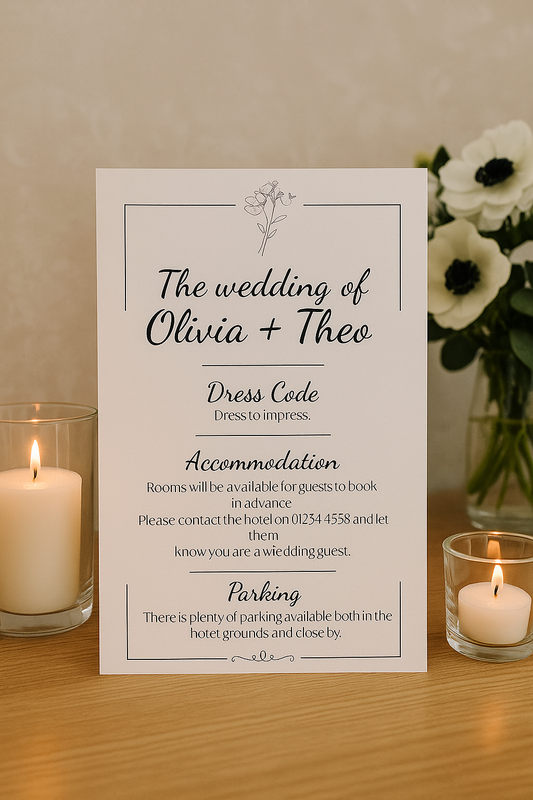 Monochrome Floral Wedding Details
