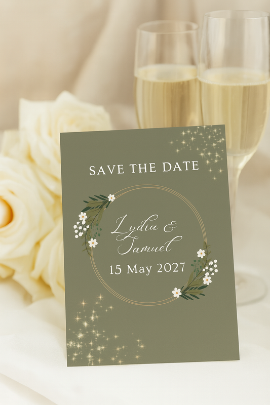Dark Floral Save The Date