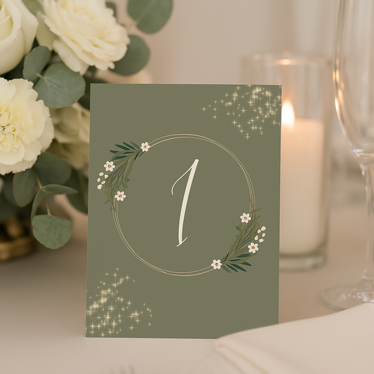 Dark Floral Table Numbers