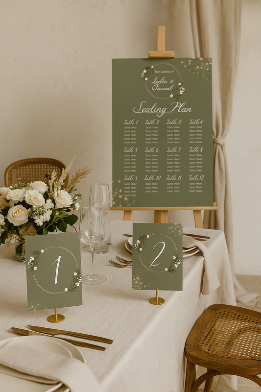 Dark Floral Seating Plan