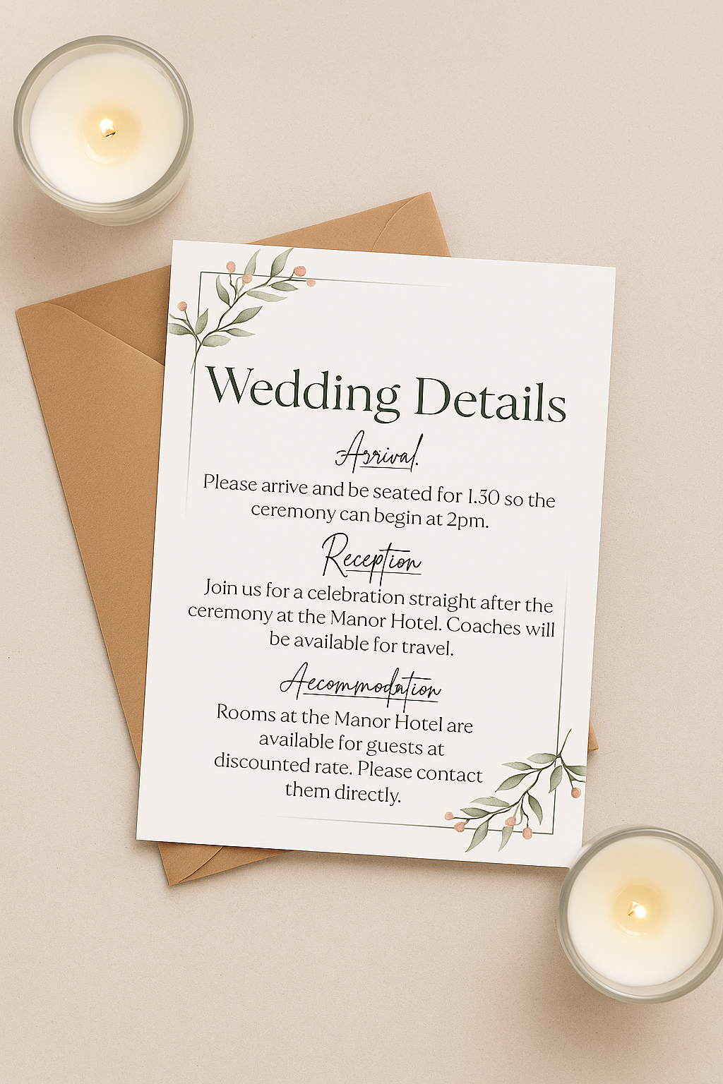Frosted Berry – Wedding Details Insert Card