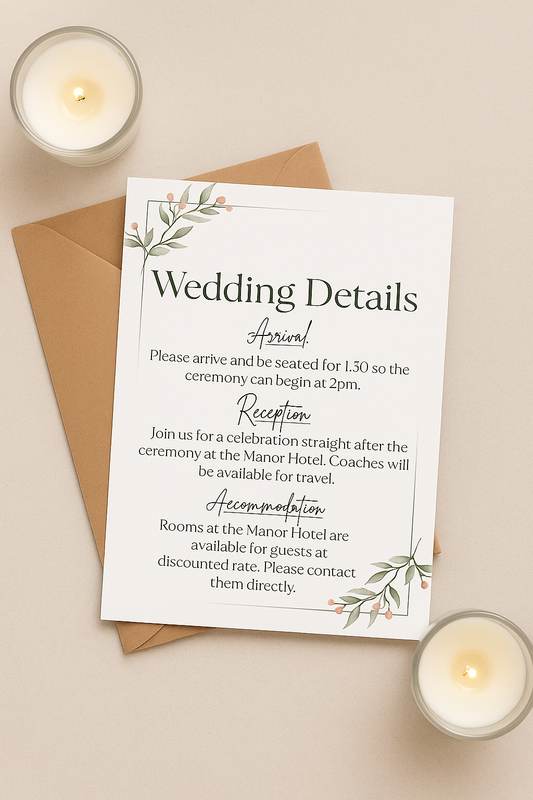 Frosted Berry – Wedding Details Insert Card