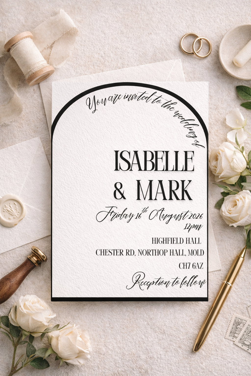 Modern Arch Wedding Invitation