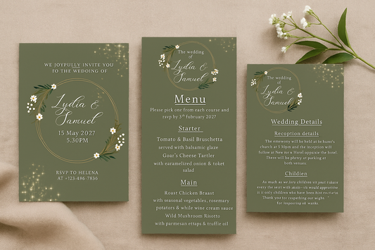 Dark Floral — Wedding Stationery Bundle (A6)