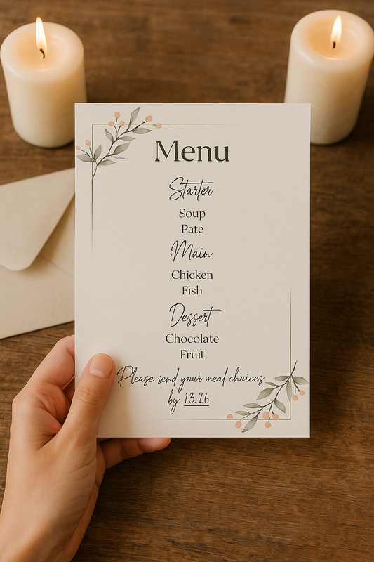 Frosted Berry – Wedding Menu Card