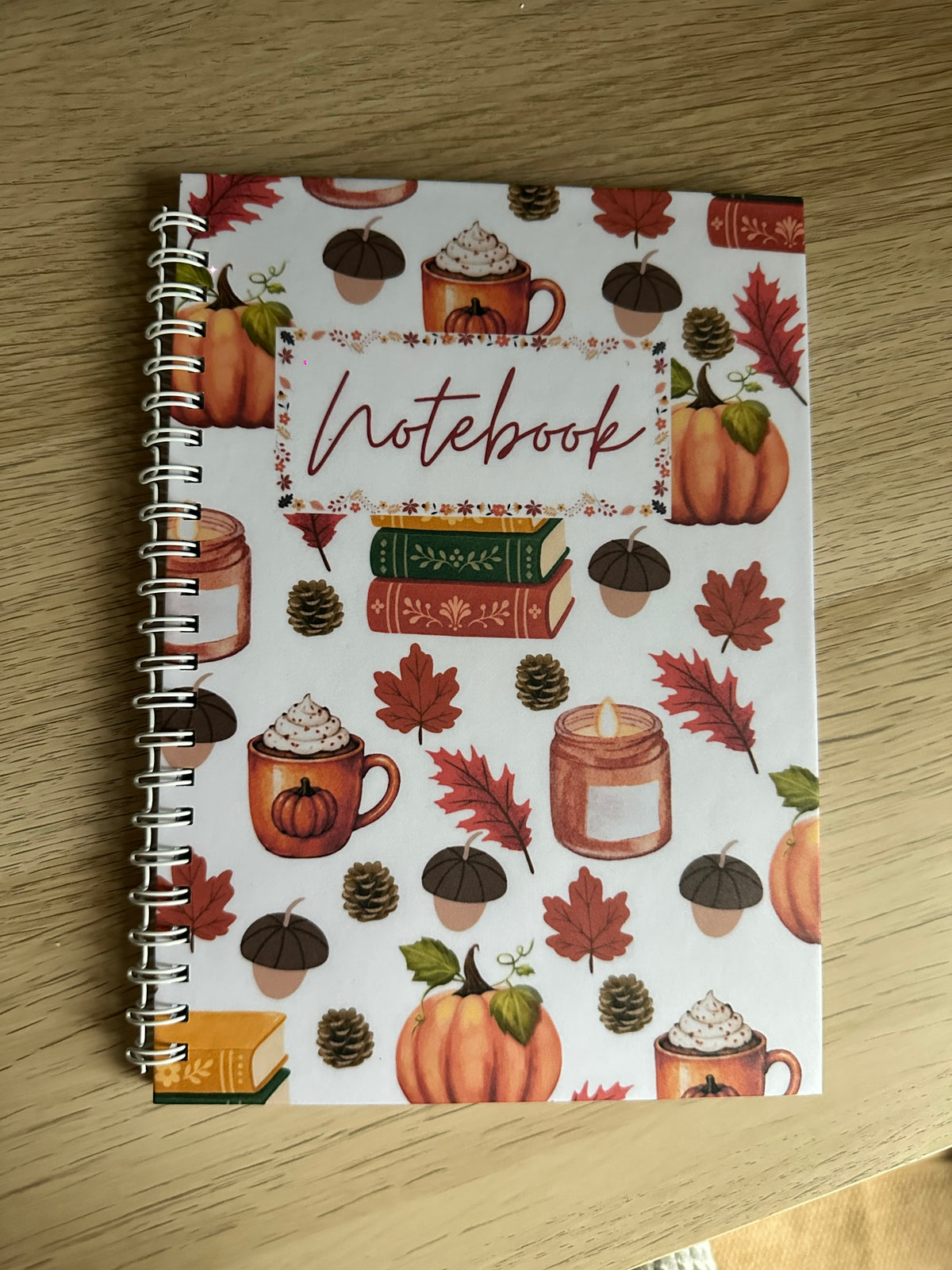 Autumn A5 Lined Notebook | Cosy Pumpkin & Autumn Leaves Design