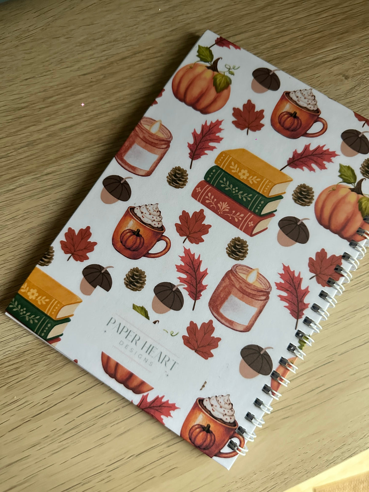 Autumn A5 Lined Notebook | Cosy Pumpkin & Autumn Leaves Design