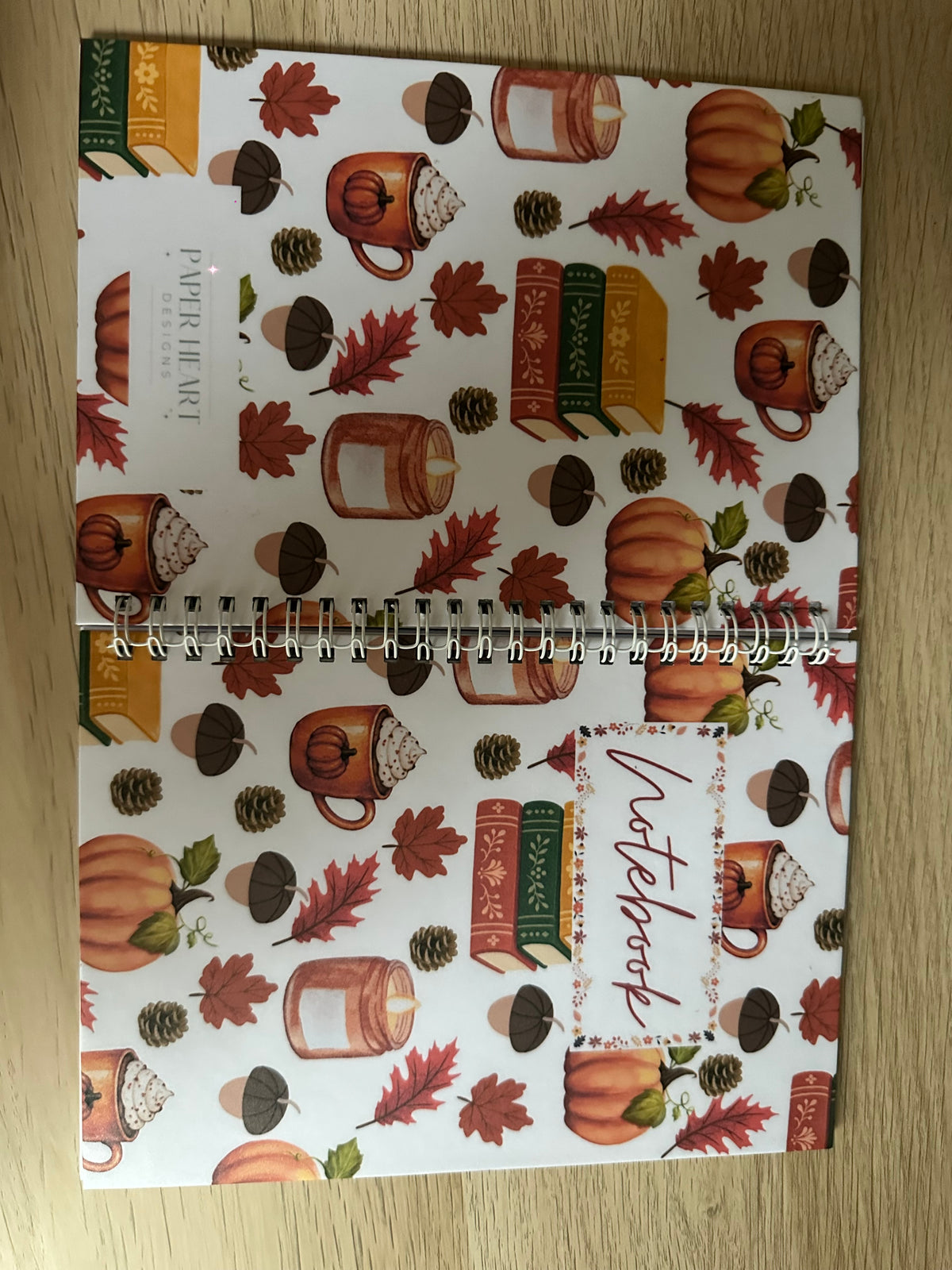 Autumn A5 Lined Notebook | Cosy Pumpkin & Autumn Leaves Design