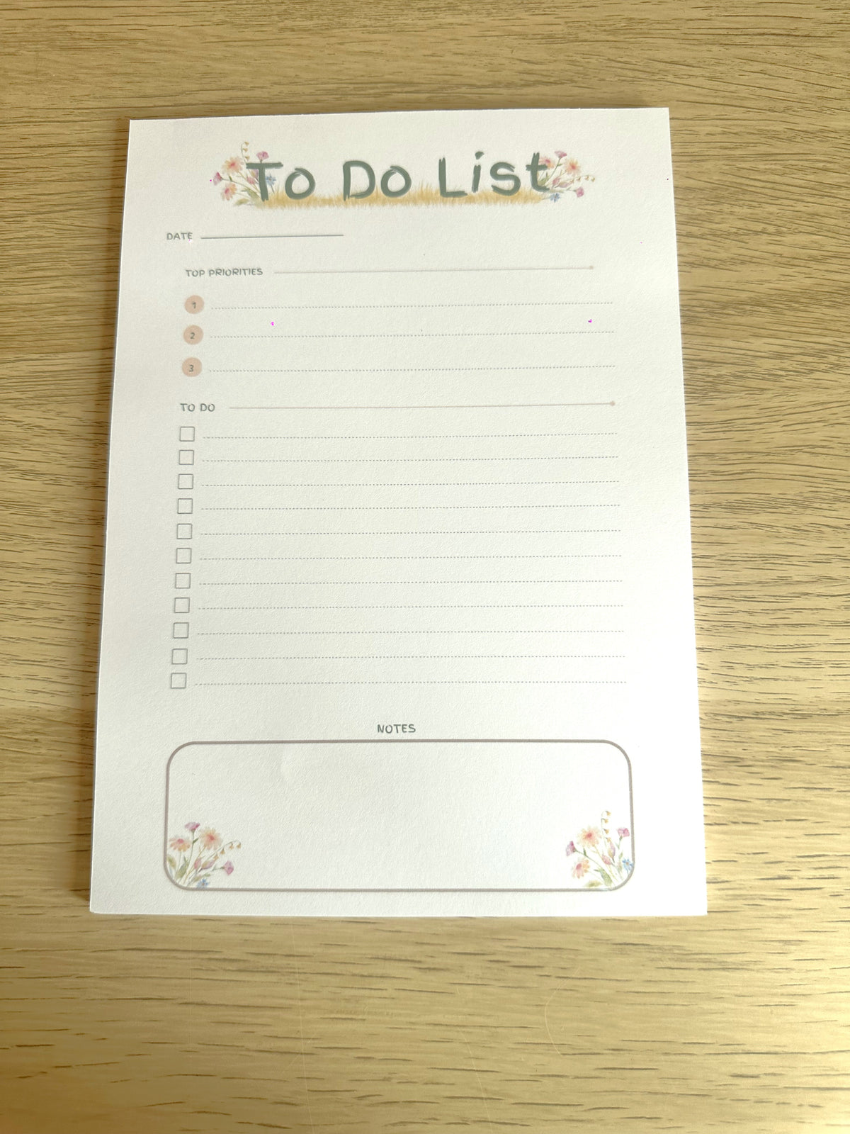 Floral A5 To-Do List Pad | Tear-Off Daily Planner