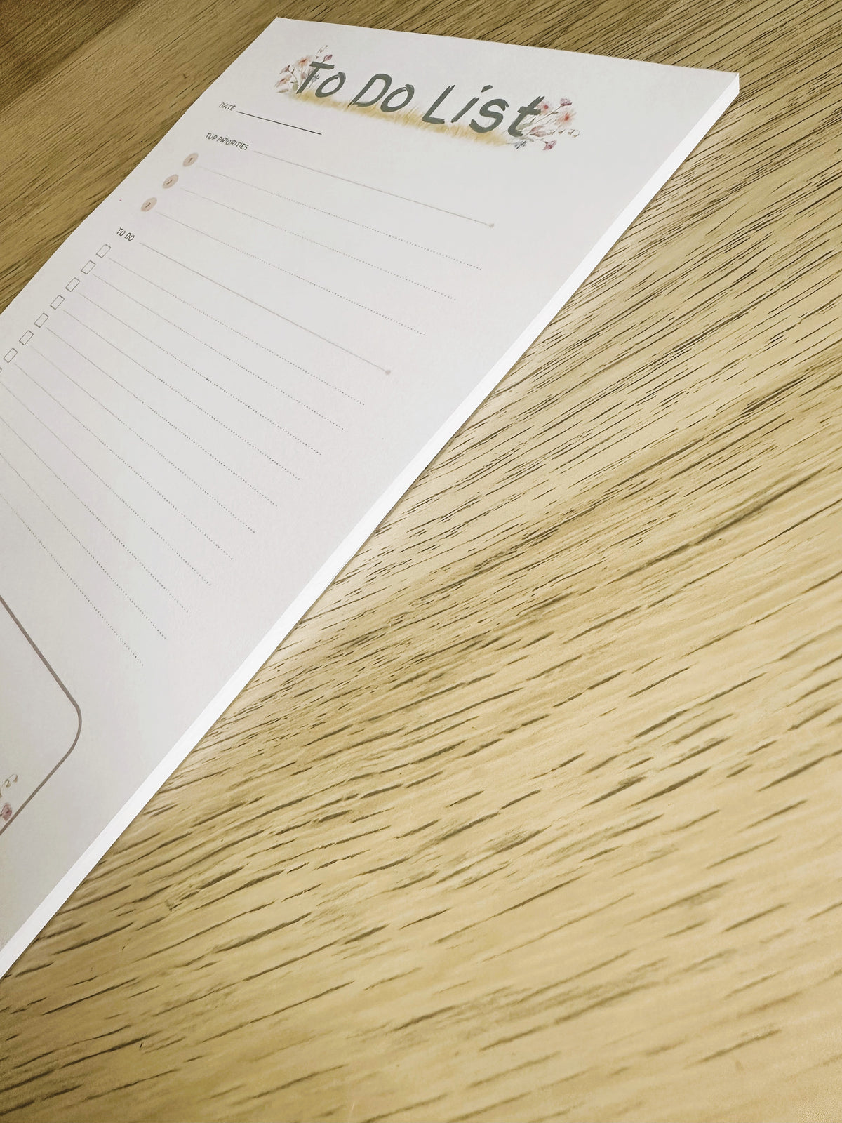 Floral A5 To-Do List Pad | Tear-Off Daily Planner