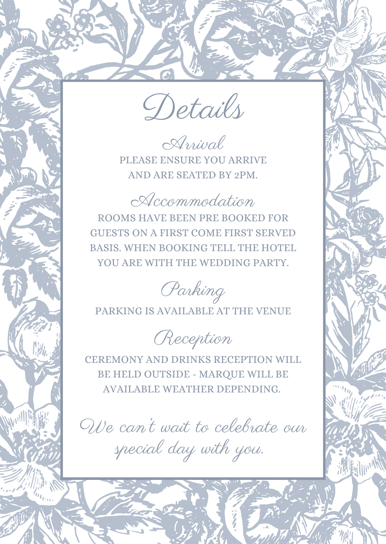 Vintage Floral Details Card